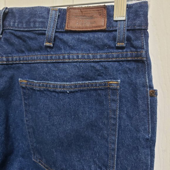 L.L. Bean Classic Fit 34x27 Cotton Straight Leg Blue Denim Jeans Mid Rise - Picture 3 of 6